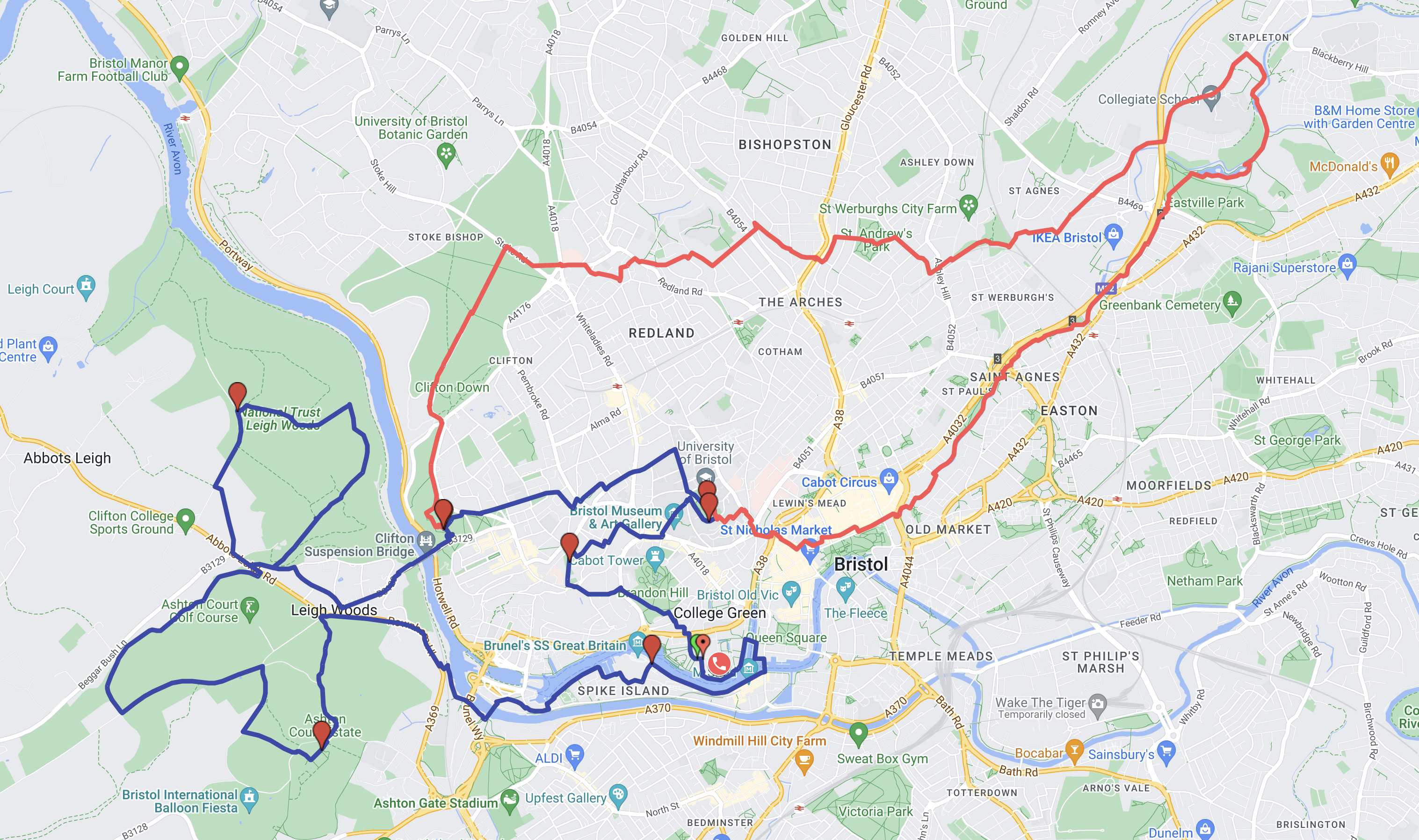 Bristol City Walk Map